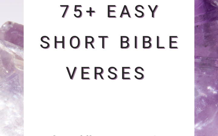 A pink background that shows 75+ Easy short bible verses for toddlers to memorize 